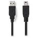 NEDIS kabel USB 2.0/ zástrčka A - 5pinová zástrčka mini USB/ černý/ 2m