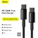 Baseus datový kabel Tungsten Gold USB-C/USB-C 2m 100W černý