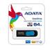 ADATA Flash Disk 64GB USB 3.0 Dash Drive UV128, černý/modrý (R: 90MB / W: 40MB)