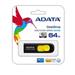 ADATA Flash Disk 64GB USB 3.0 Dash Drive UV128, černý/žlutý (R: 90MB / W: 40MB)