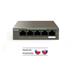 Tenda TEG1105P-4-63W PoE AT switch 4x PoE 802.3af/at, 5x 1 Gb/s, PoE celkem 63W, fanless