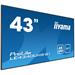 43" iiyama LE4340UHS-B1 - AMVA3,4K UHD,8.5ms,350cd/m2, 5000:1,16:9,VGA,HDMI,DVI,USB,RS232,RJ45,repro