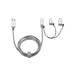 VERBATIM Type-C + Lightning + Mirco B USB Cable Sync & Charge 100cm (Silver), 3 in 1 cable