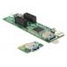 Delock Riser Card PCI Express x1 > 2 x PCIe x1 s 30 cm USB kabelem