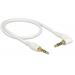 Delock Kabel Stereo Jack 3,5 mm 4 pin samec > samec pravoúhlý 0,5 m bílá