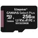 KINGSTON 256GB microSDXC CANVAS Plus Memory Card 100MB/85MBs- UHS-I class 10 Gen 3