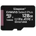 KINGSTON 128GB microSDHC CANVAS Plus Memory Card 100MB/85MBs- UHS-I class 10 Gen 3