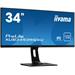 34"iiyama XUB3493WQSU-B: IPS, UWQHD, 400cd/m2, 4ms, HDMI 2.0, DP 1.2, USB, height, černý