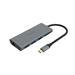 AKASA dokovací stanice 9v1 USB 3.1 Type-C /  1x USB 3.1 Type-C / 3x USB Type-A / 1x HDMI / 1x SD / 1x GLAN / 1x D-Sub