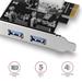 AXAGON PCEU-232VL, PCIe řadič, 2+2x USB3.2 Gen 1 port, UASP, vč. LP