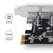 AXAGON PCEU-430VL, PCIe řadič, 4x USB 3.2 Gen 1 port, UASP, SATA napájení, SP