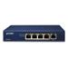 Planet PoE/LAN extender, 1xPoE-in, 4xPoE-out 65W, 802.3bt/at/af, Gigabit