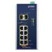 PLANET Průmyslový L2 PoE 1Gbps switch, 8xTP + 2xSFP, 802.3at 30/240W, IP30, -40~+75°C, 12-56VDC