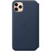 iPhone 11 Pro Max Leather Folio - Deep Sea Blue