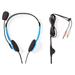 NEDIS headset CHST100BK/ drátová sluchátka + mikrofon/ 2x 3,5 mm jack/ kabel 2 m/ modrý