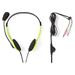 NEDIS headset CHST100BK/ drátová sluchátka + mikrofon/ 2x 3,5 mm jack/ kabel 2 m/ zelený