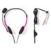 NEDIS headset CHST100BK/ drátová sluchátka + mikrofon/ 2x 3,5 mm jack/ kabel 2 m/ růžový