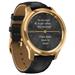 Garmin monitorovací náramek a hodinky vivomove3 Luxe, 24K Gold/BlackLeather Band