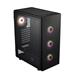 FSP/Fortron ATX Midi Tower CMT340 PLUS Black, průhledná bočnice, 4 x A. RGB LED 120 mm ventilátor