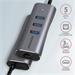 AXAGON HMA-GL3AP, USB 3.2 Gen 1 hub, porty 3x USB-A + Gigabit Ethernet, kovový, micro USB nap. konektor, kabel USB-A 20c