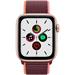 Apple Watch Series SE 44mm Cellular zlatý hliník s švestkovým provlékacím sportovním řemínkem