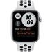 Apple Watch Nike Series 6 44mm Cellular stříbrný hliník s platinovým/černým sportovním řemínkem