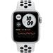 Apple Watch Nike SE 40mm Cellular stříbrný hliník s platinovým/černým sportovním řemínkem