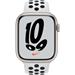 Apple Watch Nike Series 7 Cellular 45mm bílý hliník s platinovým/černým sportovním řemínkem