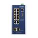 Planet IGS-4215-8UP2T2S průmyslový L2 PoE switch 10x 1Gb, 2x SFP 1Gb, 802.3bt 360W, IP30, -40 až 75°C, 48-54VDC