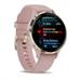 Garmin Venu® 3S, Nerezová luneta Soft Gold, pouzdro Dust Rose, silikonový řemínek