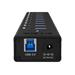 Icy Box 10 x Port USB 3.0 Hub with USB charge port, Black