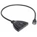 1080p 3-Port HDMI Switch, Integrated Cable, Black