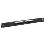 10G modulární neosazený patch panel Solarix 24 portů STP černý 1U 