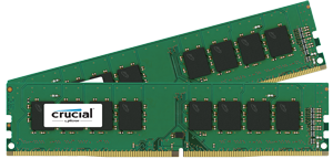 16GB DDR4 - 2400 MHz Crucial CL17 SR x8 DIMM kit, 2x8GB
