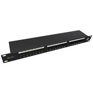 19" Patch panel Solarix 24 x RJ45 CAT5E STP černý