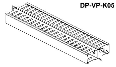 19" vyvazovací panel 1U, oboustranný, plastový kanál 40x60mm, černý