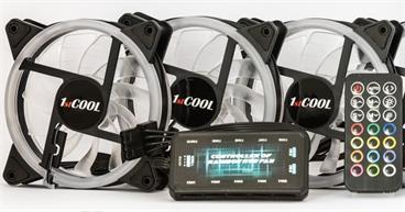 1stCOOL Fan KIT AURA RAINBOW, 3x ARGB LED ventilátor 120x25mm+ řadič+ dálkové ovládání (sada do case)