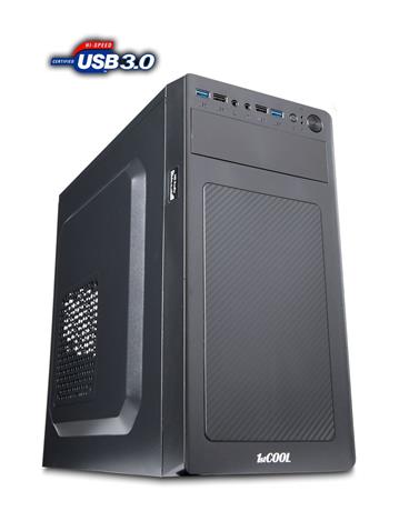 1stCOOL MicroTower STEP 3, ver.2 (se čtečkou karet), ATX black černý, bez zdroje, microtower mATX (2xUSB3, 2xUSB2, Audio) (PC cas