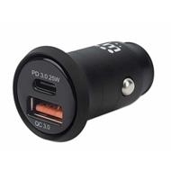 2-Port Power Delivery Mini Car Charger - 25 W, USB-C Power Delivery Port up to 25 W, USB-A QC 3.0 Ch