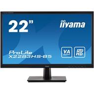 22" iiyama X2283HS-B5: VA, FullHD@75Hz, 250cd/m2, 4ms, VGA, HDMI, DP, černý