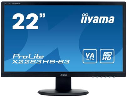 22" LCD iiyama X2283HS-B3 - VA,FullHD,4ms,250cd/m2, 3000:1,16:9,VGA,HDMI,DP,repro