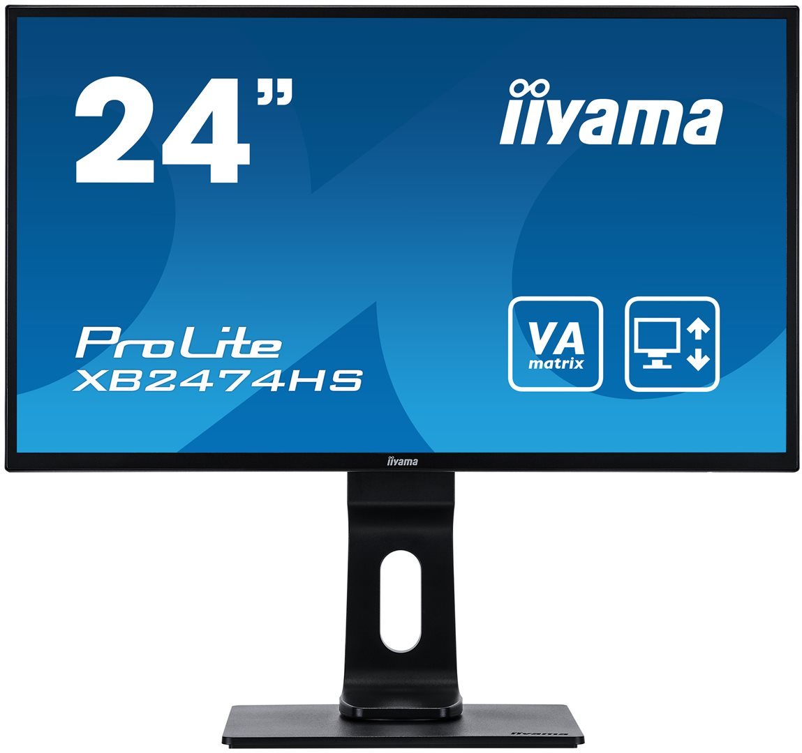 24" iiyama XB2474HS-B2: VA, FullHD@75Hz, 250cd/m2, 4ms, VGA, HDMI, DP, height, pivot, černý