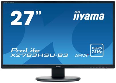 27" LCD iiyama X2783HSU-B3 - AMVA+, 4ms, 300cd/m2, 3000:1, FullHD, VGA, DVI, HDMI, USB, repro