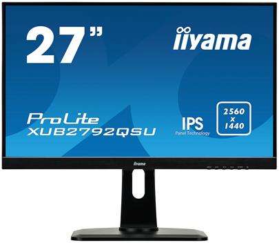 27" LCD iiyama XUB2792QSU-B1 - IPS,5ms, 350cd/m2, 2560x1440,DVI,HDMI,DP,USB,výšk.nast.,repro