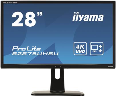 28" LCD iiyama B2875UHSU-B1 - TN,1ms,300cd/m2/1000:1,4K,HDMI,DP,DVI,2xUSB,repro,výš.nastav,černý