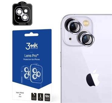 3mk tvrzené sklo Lens Pro ochrana kamery pro Apple iPhone 14 Plus, fialová