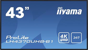 43" iiyama LH4370UHB-B1: VA, 4K UHD, 700cd/m2, 24/7, LAN, Android 9.0, černý