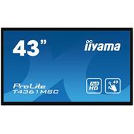 43"iiyama  T4361MSC-B1: LED, FullHD, 400cd/m2, VGA, HDMI, DP, DVI, černý