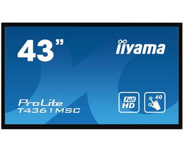 43"iiyama T4361MSC-B1: LED, FullHD, 400cd/m2, VGA, HDMI, DP, DVI, černý