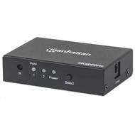 4K 2-Port HDMI Switch, 4K@60Hz, AC Powered, Remote Control, Black